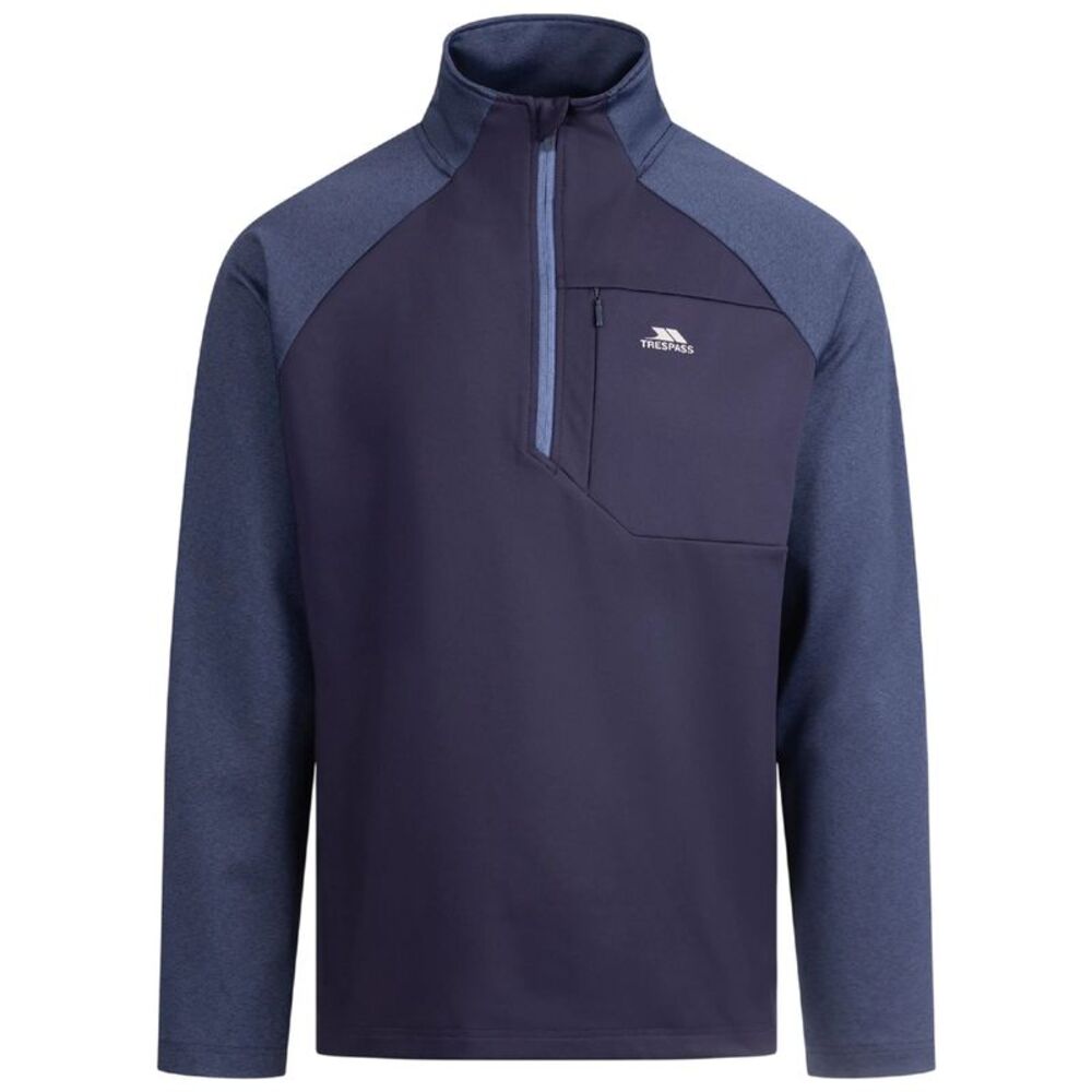 Trespass Mens Eric Quarter Zip Active Top / Navy Marl